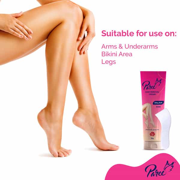 Paree Hair Removal Cream Silky Soft With Rose (50G) | For Sensitive Skin