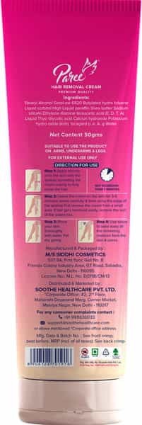 Paree Hair Removal Cream Silky Soft With Rose (50G) | For Sensitive Skin