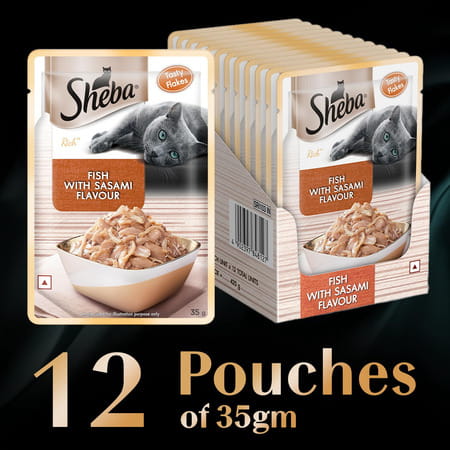 Sheba Rich Premium Adult (1+ Years) Wet Cat Food | Fish With Sasami Flavour | 12 X 35 G