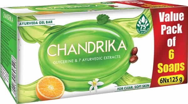 Chandrika Glycerine Ayurveda Gel Bar 125G (Pack Of 6)
