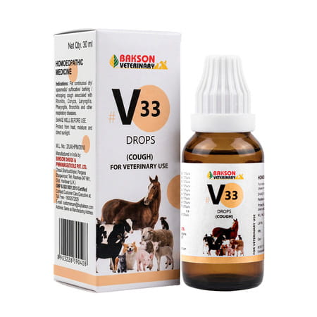 Bakson Veterinary V33 Drops | Cough | For Veterinary Use | 30 Ml