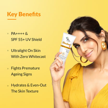 Fixderma Shadow Rx Sunscreen Spf 55+ Gel | For Oily Skin With Uva | Uvb | Ir Protection- 75gm