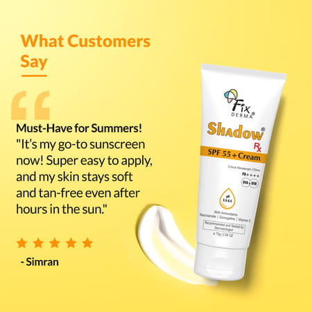 Fixderma Shadow Rx Sunscreen Spf 55+ Gel | For Oily Skin With Uva | Uvb | Ir Protection- 75gm
