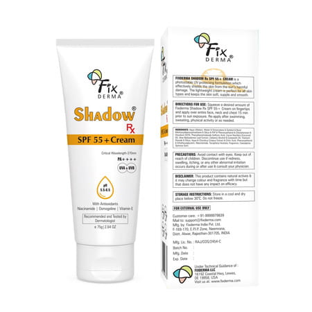 Fixderma Shadow Rx Sunscreen Spf 55+ Gel | For Oily Skin With Uva | Uvb | Ir Protection- 75gm