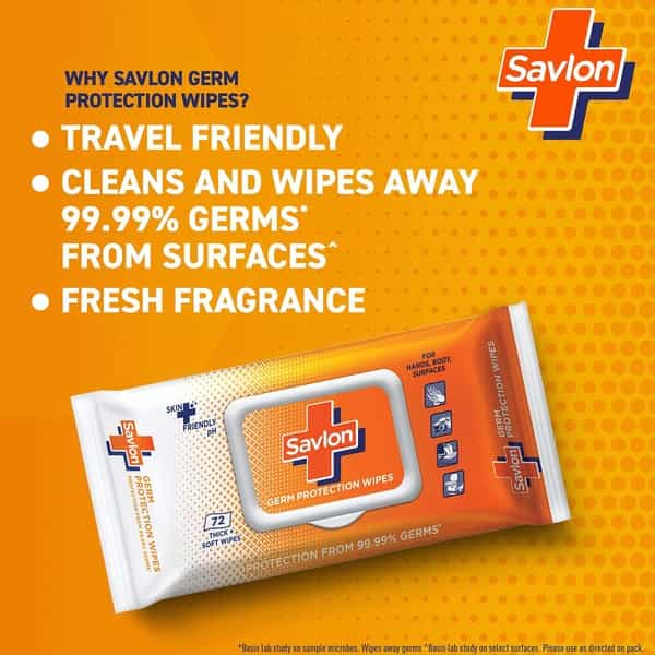 Savlon Germ Protection Wet Wipes Pack Of 72