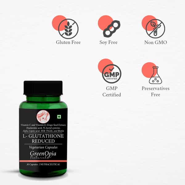 Greenopia L-Glutathione Reduced Capsules 30 Vegetarian Capsules