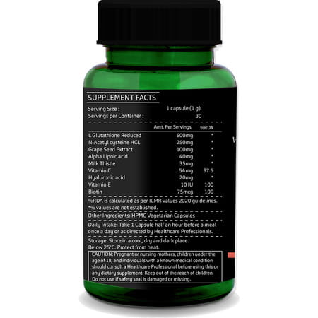 Greenopia L-Glutathione Reduced Capsules 30 Vegetarian Capsules