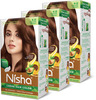 Nisha Creme Hair Color 4.0 Natural Brown 120g Pack Of 3 Ammonia Free Hair Colour, 100% Grey Coverage