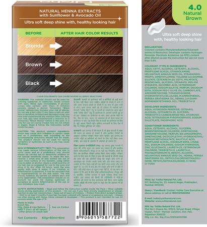 Nisha Creme Hair Color 4.0 Natural Brown 120g Pack Of 3 Ammonia Free Hair Colour, 100% Grey Coverage