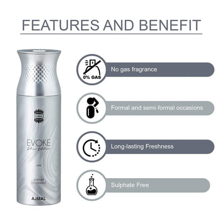 Ajmal 1 Distraction For Unisex 1 Raindrops For Women 1 Evoke Silver For Men Deo Combo Pack 3 -600ml