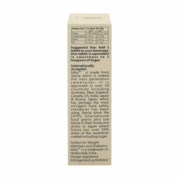 Idika Stevia 200 Tablets Diabetic Friendly 100% Natural Zero Calorie Sweetener ( Pack Of 4)