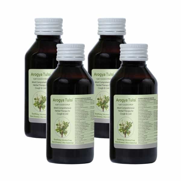 Arogya Tulsi Cough Syrup 100 Ml | Cough & Throat Irritation | Non Drowsy (Pack Of 4)