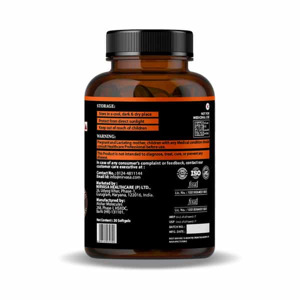 Nirvasa Salmon Fish Oil Triple Strength For Healthy Heart | Brain And Eyes ( 30 Softgel )