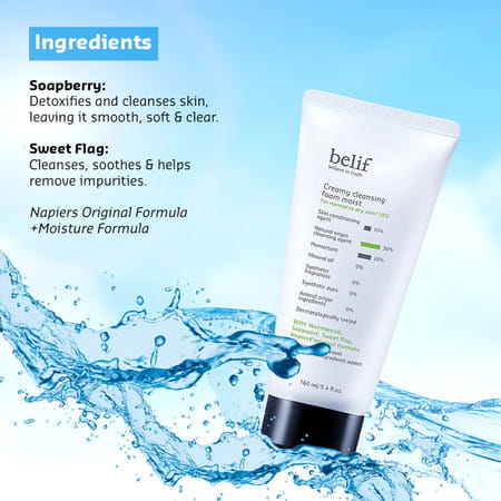 Belif Creamy Cleansing Foam Brightening Vegan Korean Face Wash &Makeupremoverforsensitiveskin(160Ml)