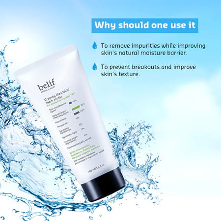 Belif Creamy Cleansing Foam Brightening Vegan Korean Face Wash &Makeupremoverforsensitiveskin(160Ml)