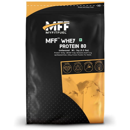 Myfitfuel Mff Whey Protein 80 | 1 Kg | (Unflavored) 30 Servings| Whey Protein Concentrate