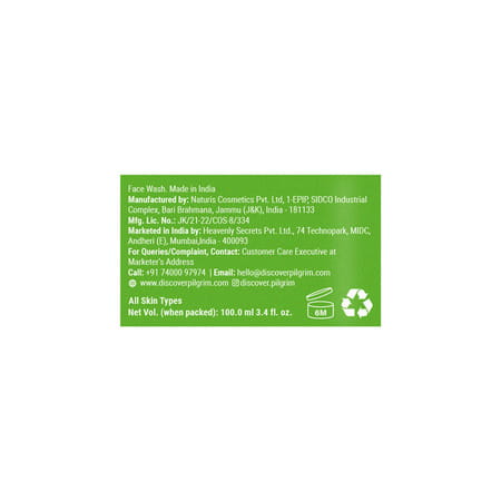 Pilgrim Tea Tree Purifying Gel Face Wash 100 Ml