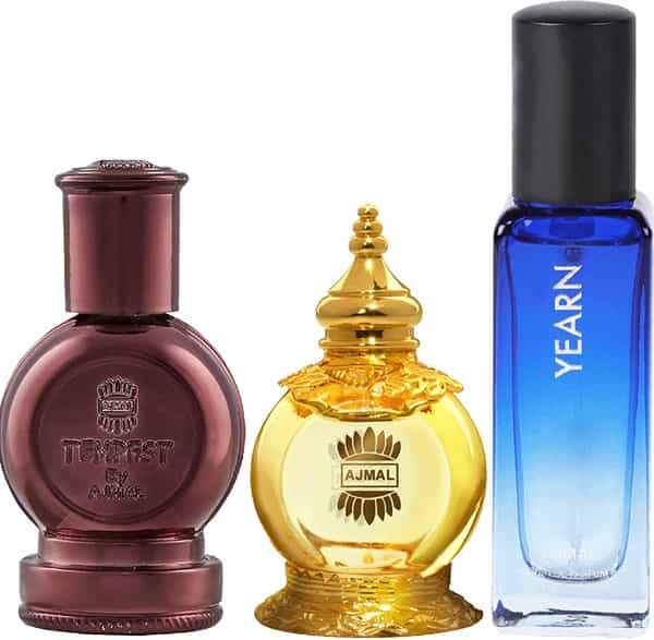 Ajmal Tempest & Mukhallat Al Wafa Each Of 12Ml Cp & Yearn Edp 20Ml Pack Of 3 For Men & Women