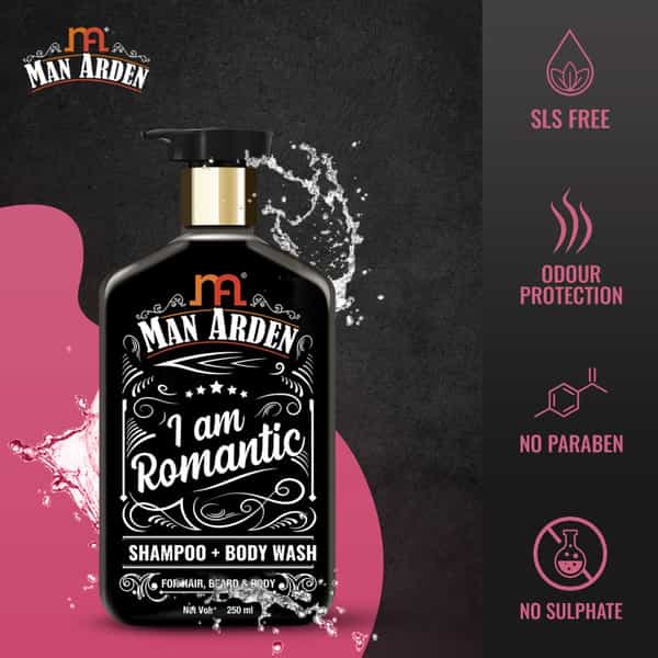 Man Arden I Am Romantic Shampoo + Body Wash No Sulphate No Paraben 250 Ml
