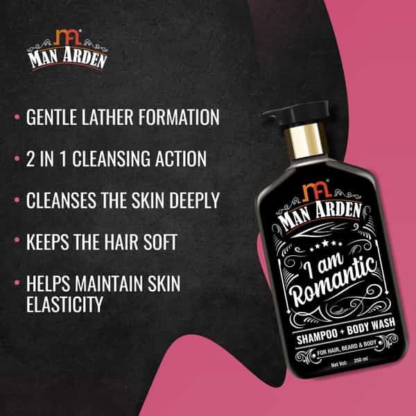 Man Arden I Am Romantic Shampoo + Body Wash No Sulphate No Paraben 250 Ml