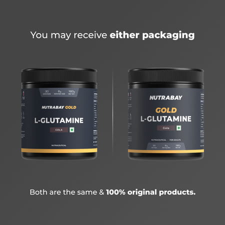 Nutrabay Gold L-Glutamine Supplement Powder - 180G | Cola Flavor | Post Workout Amino Acid