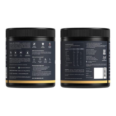 Nutrabay Gold L-Glutamine Supplement Powder - 180g | Cola Flavor | Post Workout Amino Acid