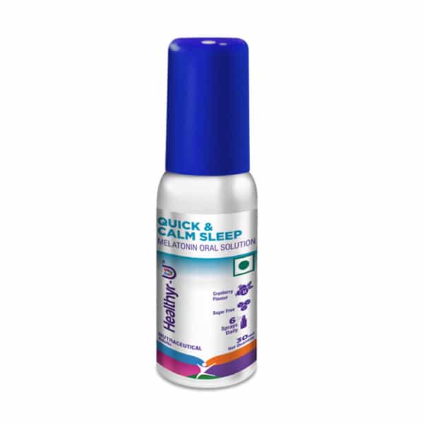 Healthyr-U Quick & Calm Sleep Melatonin Oral Spray Cranberry Flavour Sugar Free Bottle Of 30Ml