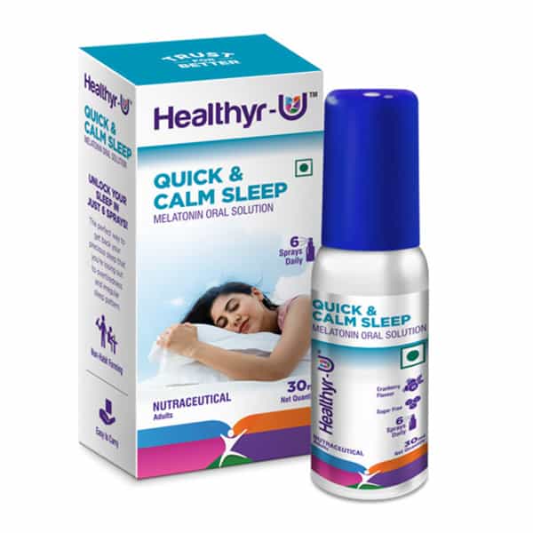 Healthyr-U Quick & Calm Sleep Melatonin Oral Spray Cranberry Flavour Sugar Free Bottle Of 30Ml