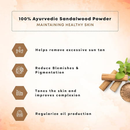 Four Seasons Sandalwood Powder (80gm) For Glowing Skin | Prevent Acne | Sunburn | Suntan (Pack Of 4)