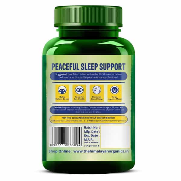 Vlado's Himalayan Organics Melatonin 10Mg + Tagar 250Mg Supplement - 60 Veg Tablets