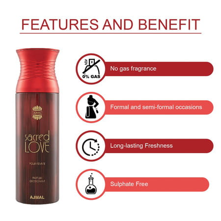 Ajmal Shiro Eau De Parfum 90ml Perfume For Men And Sacred Love Deodorant 200ml For Women