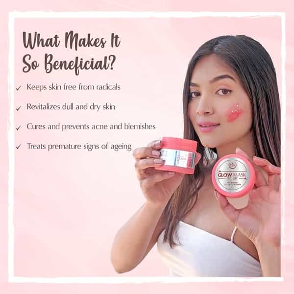The Beauty Co. Mix Berries Glitter Glow Mask For Instant Glow On Face 100 Gm | Peel Off Mask