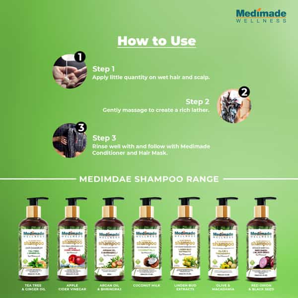 Medimade Anti Hair Fall Shampoo With Argan Oil & Bhringraj - 300 Ml X 2 ( Pack Of 2 )