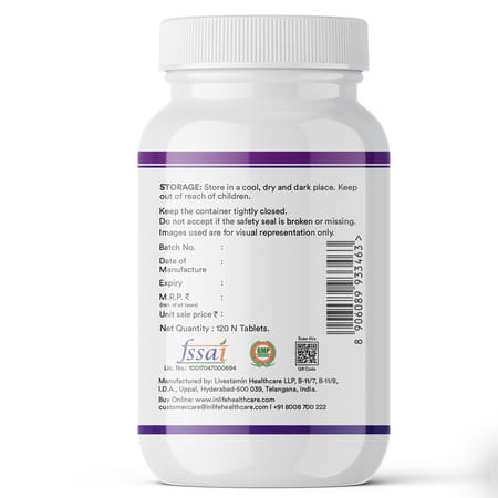 Inlife Chelated Magnesium Glycinate Supplement 2000mg Per Serving - 120 Tablets