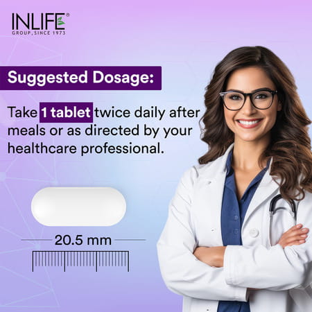 Inlife Chelated Magnesium Glycinate Supplement 2000mg Per Serving - 120 Tablets