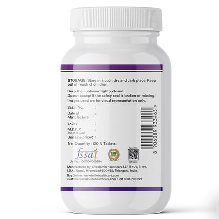 Inlife Chelated Magnesium Glycinate Supplement 2000mg Per Serving - 120 Tablets