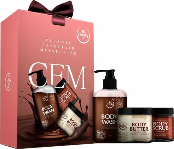The Beauty Co. Choco Cleansing-Exfoliating-Moisturizing Cem Kit Gift Set With Box
