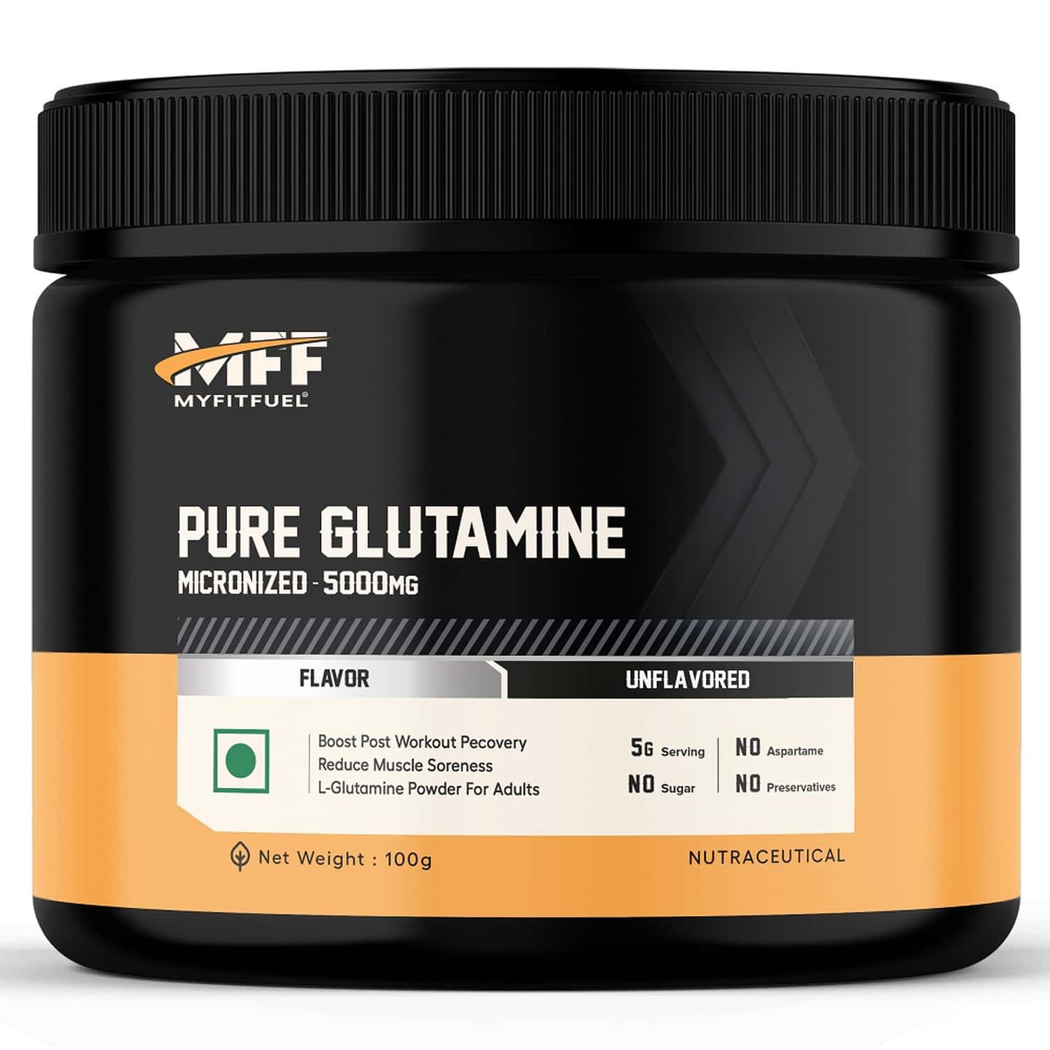 Myfitfuel Pure Glutamine 100 Gm (0.22 Lbs) Unflavoured| Amino Acid