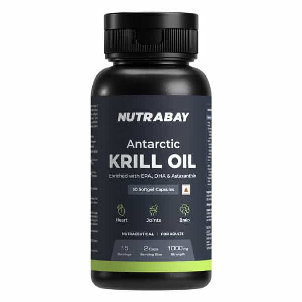 Nutrabay Antarctic Krill Oil I 30 Capsules | Deep Sea Fish Oil | Supports Healthy Heart & Joints