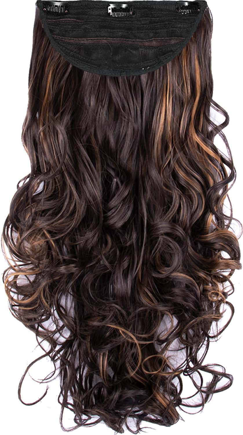 Streak Street Clip-In 24" Semi-Wavy Mix Brown Hair Extensions