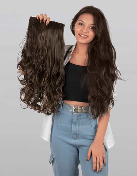 Streak Street Clip-In 24" Semi-Wavy Mix Brown Hair Extensions