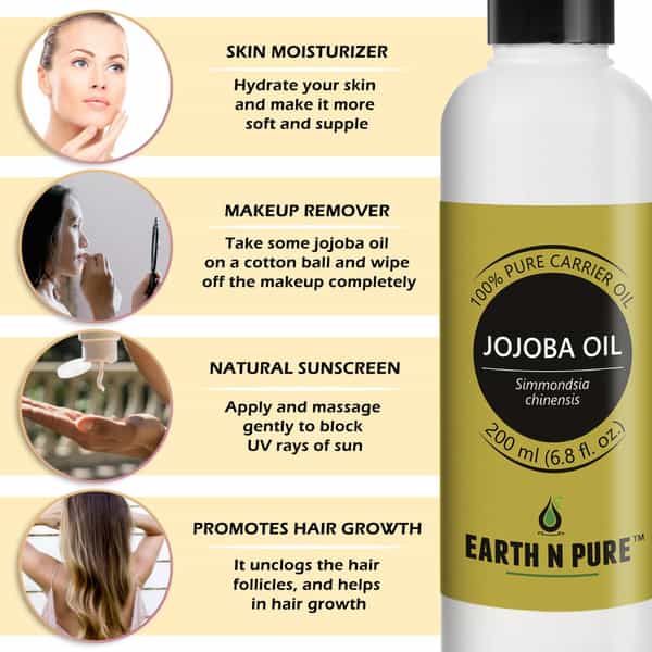 Earth N Pure Jojoba Oil 100% Natural & Therapeutic Grade (200 Ml) (200 Ml)