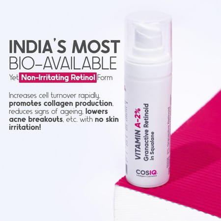 Cos-Iq A-2% Granactive Retinoid In Squalane 30 Ml | Only 4 Ingredients Vit-A Anti Ageing Retinol