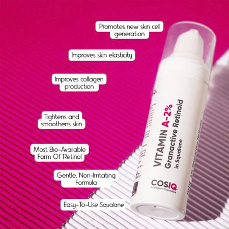Cos-Iq A-2% Granactive Retinoid In Squalane 30 Ml | Only 4 Ingredients Vit-A Anti Ageing Retinol