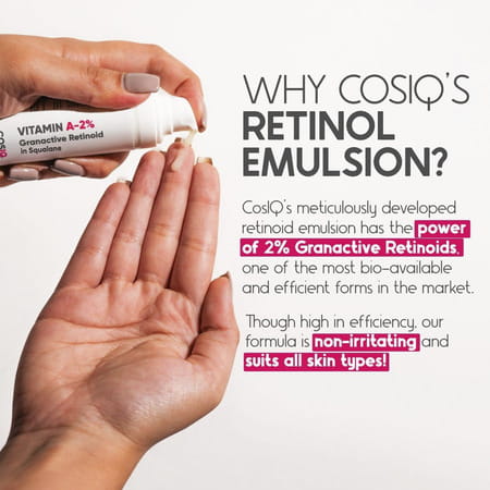 Cos-Iq A-2% Granactive Retinoid In Squalane 30 Ml | Only 4 Ingredients Vit-A Anti Ageing Retinol