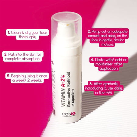 Cos-Iq A-2% Granactive Retinoid In Squalane 30 Ml | Only 4 Ingredients Vit-A Anti Ageing Retinol