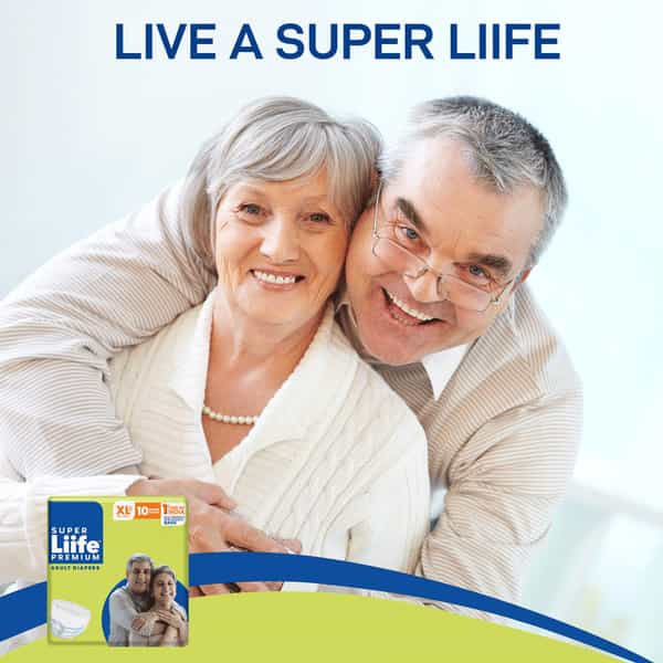 Super Liife Premium Soft & Rash Free With Wetness Indicator Pant Style Xl 10 Adult Diapers