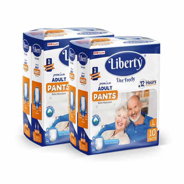 Liberty Premium Adult Diaper Pants Large (L) 20 Count Waist Size 30-55 In Pack Of 2 10 Count/Pack