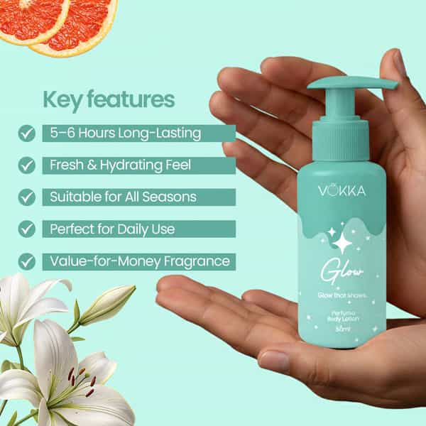 Vokka Glow Perfume Body Lotion 50Ml | Bright Fruity Floral Fragrance