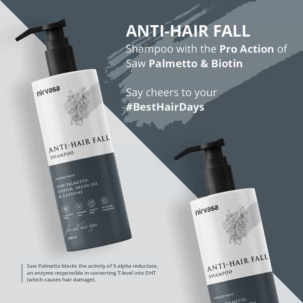 Nirvasa Anti Hair Fall Shampoo For Hair Growth & Hair Fall Control Biotin & Caffeine (200 Ml)